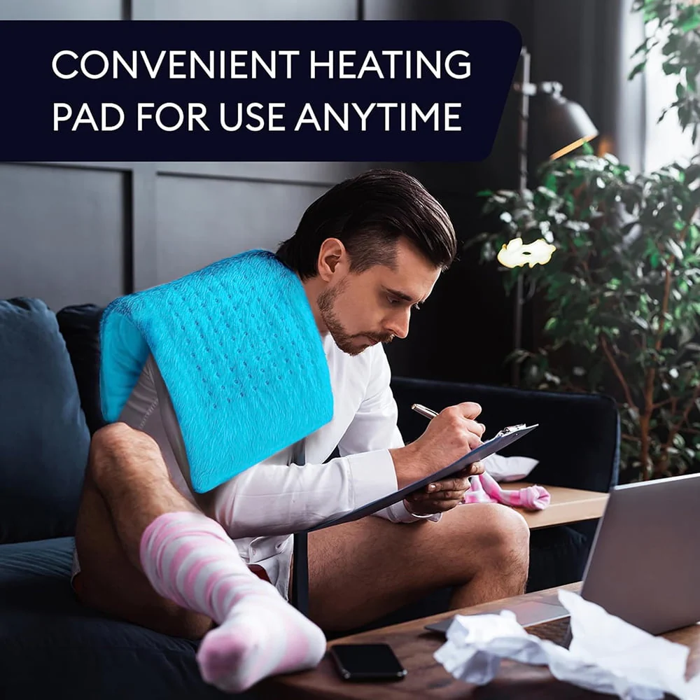 12"x24" Double Sided Heating Pad, Heat Pad with 3 Settings for Neck & Shoulders, Heat Patches, Light Blue - Image 4