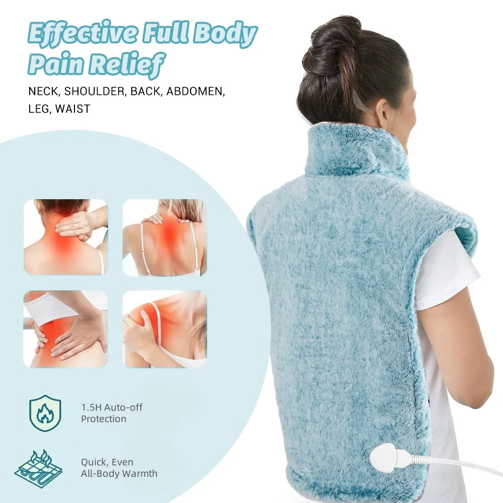 24"x36" Heating Pads for Neck and Shoulder, Back Heating Vest Fast Heating with 6 Heat Settings,Christmas Gift, Blue - Image 3