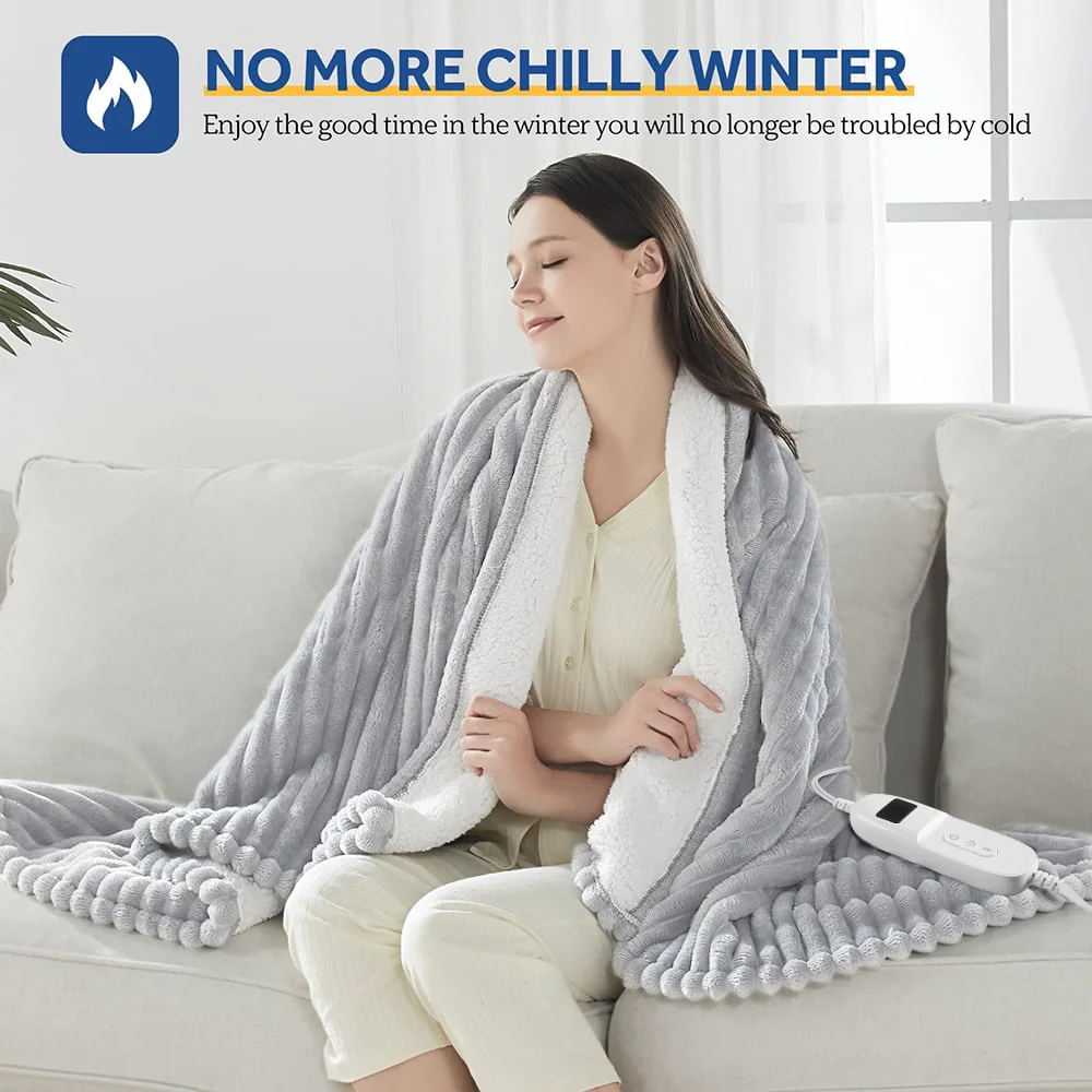 Electric Heated Blanket Twin size - 62"x84" Heating Blanket with 8 hours Auto-off, 10 Level Over-heat Protection, Soft Flannel - Image 7