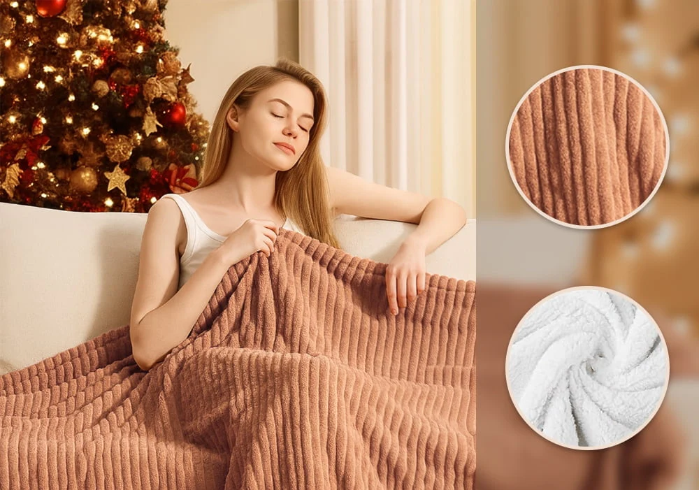 kibhous Electric Blanket Full Size, Brushed Flannel+Shu velveteen, 10 Heating Levels and 1-8 Hour Automatic Shutdown, Machine Washable, Brown,72 "x 84" - Image 5