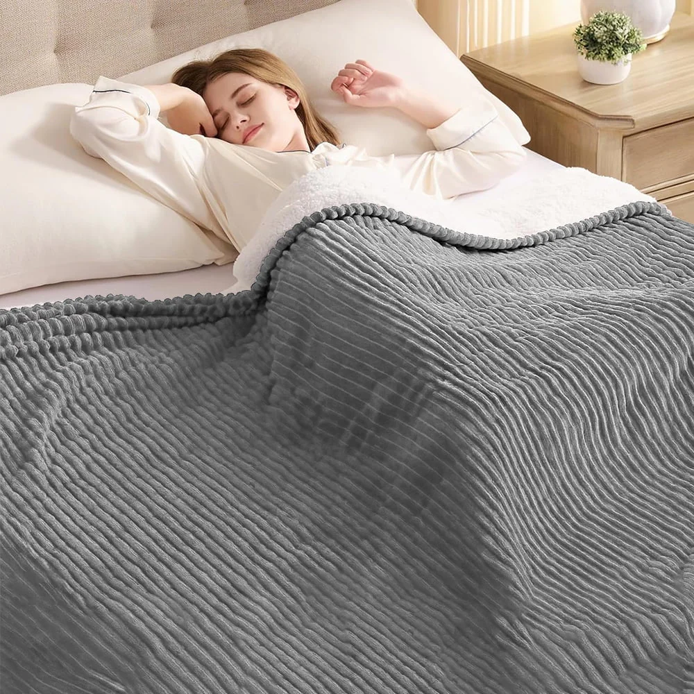 kibhous Electric Blanket Full Size, Brushed Flannel+Shu velveteen, 10 Heating Levels and 1-8 Hour Automatic Shutdown, Machine Washable, Gray, 72 "x 84" - Image 3