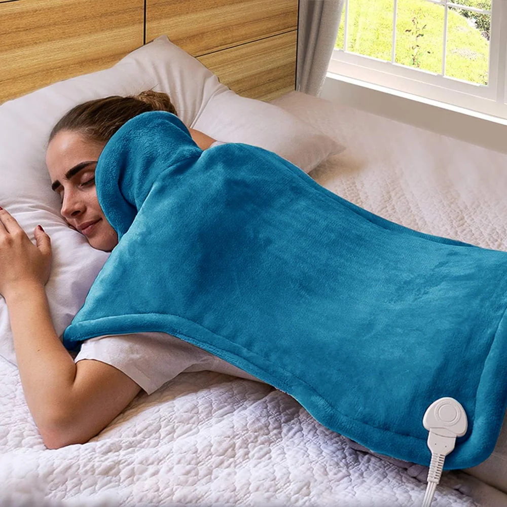 kibhous Heating Pad for Back, Neck and Shoulders, 24 x 33 inches with 10 Heating Levels ,Blue - Image 8