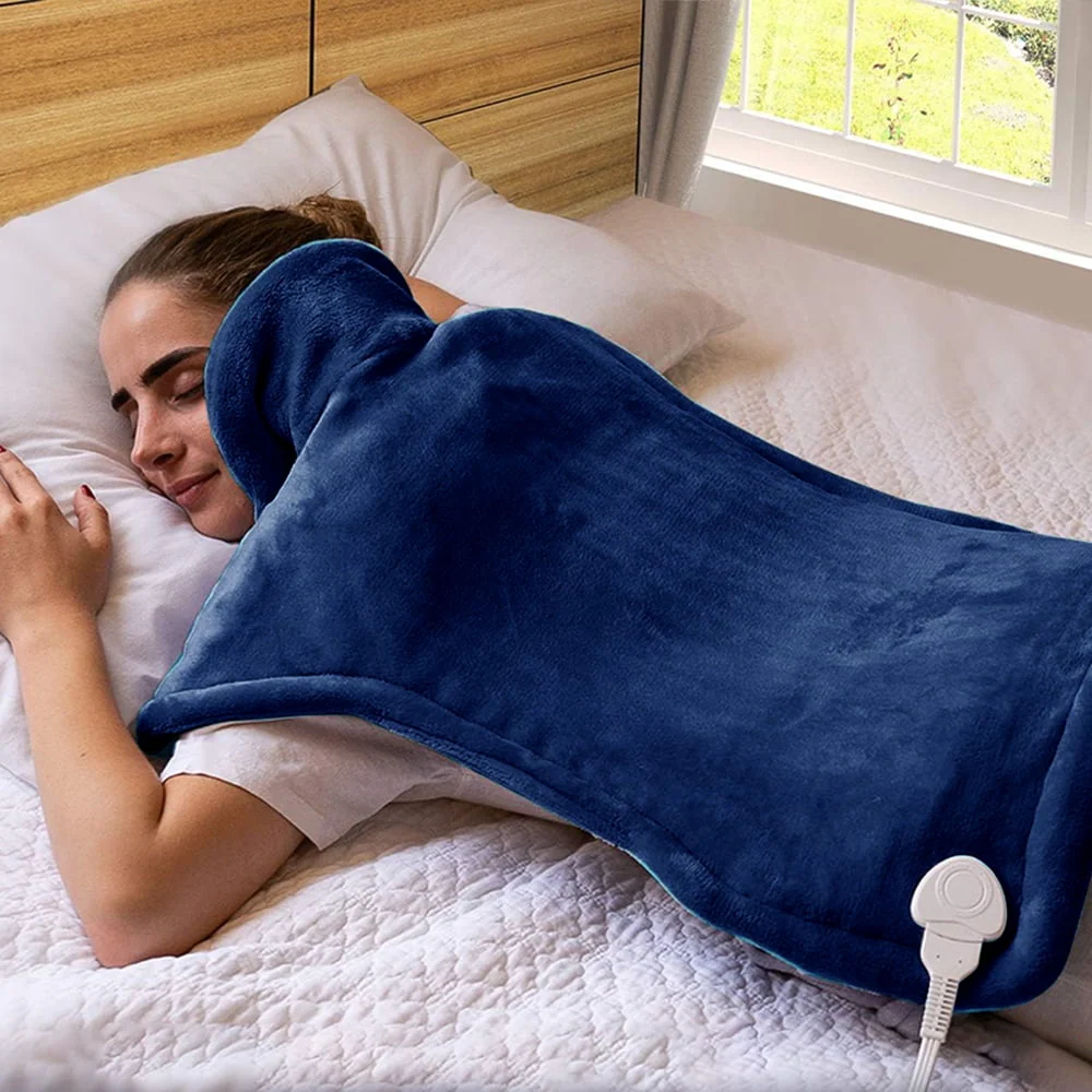 kibhous Heating Pad for Back, Neck and Shoulders, 24 x 33 inches with 10 Heating Levels , Dark Blue - Image 5