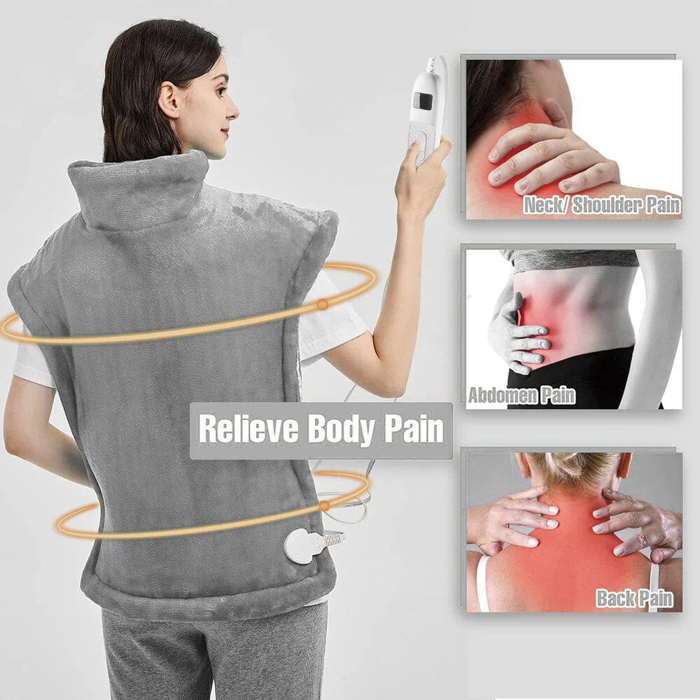 kibhous Heating Pad for Back, Neck and Shoulders, 24 x 33 inches with 10 Heating Levels ,Grey - Image 5