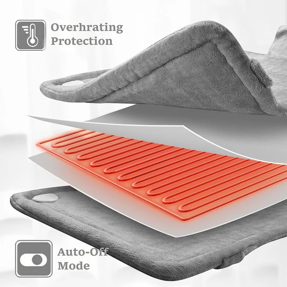 kibhous Heating Pad for Back, Neck and Shoulders, 24 x 33 inches with 10 Heating Levels ,Grey - Image 6